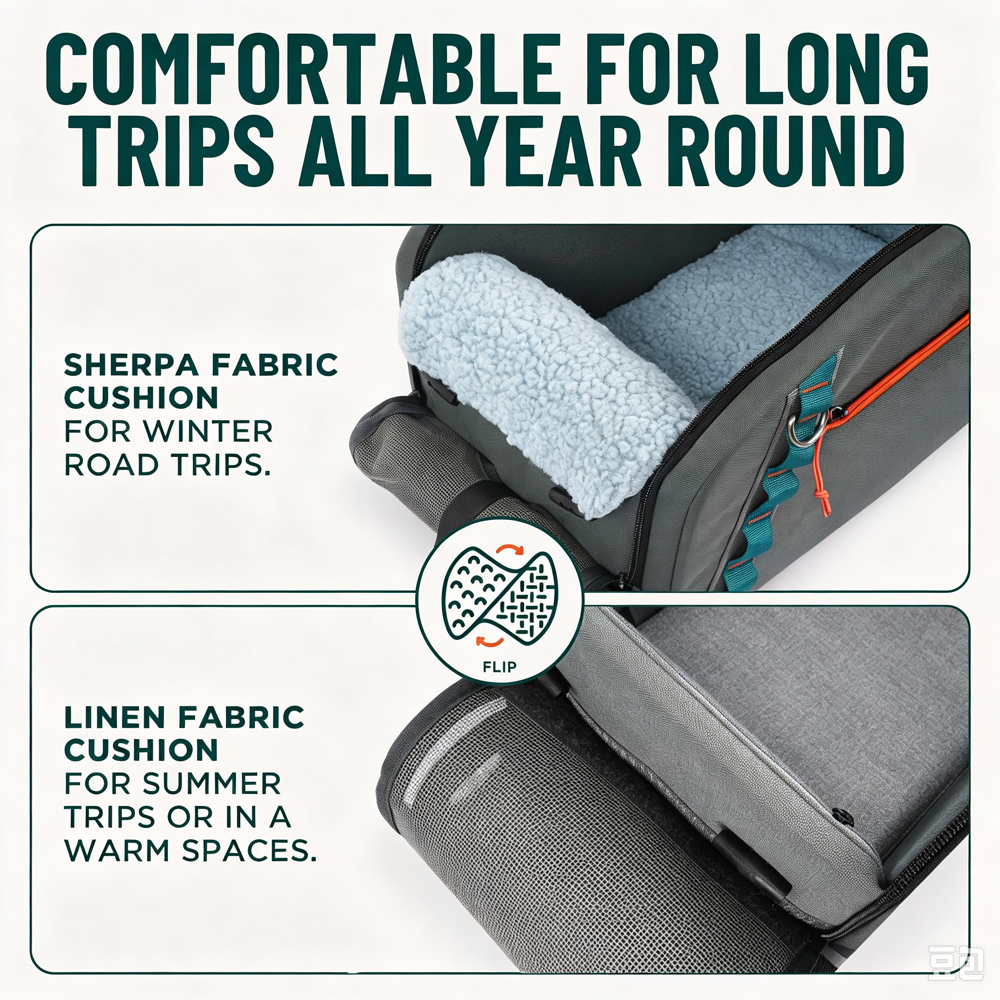 Cat Car Seat – 2‑in‑1 Center Console Bed, Converts to Carrier, Seatbelt Attached