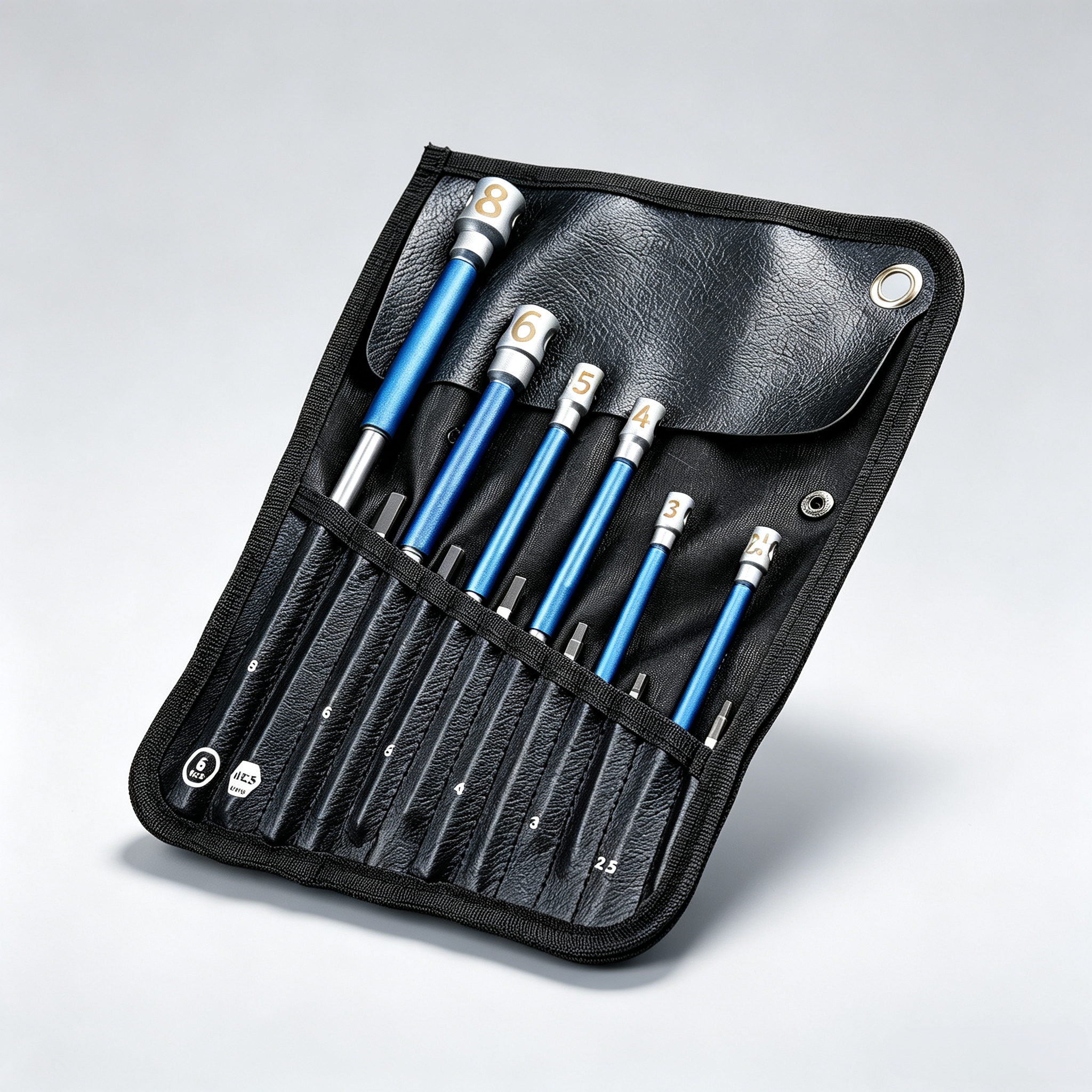 Sliding T-Handle Hex Tool Set – 6 Sizes (2.5–8mm), CR-V Steel, Roll-Up Pouch