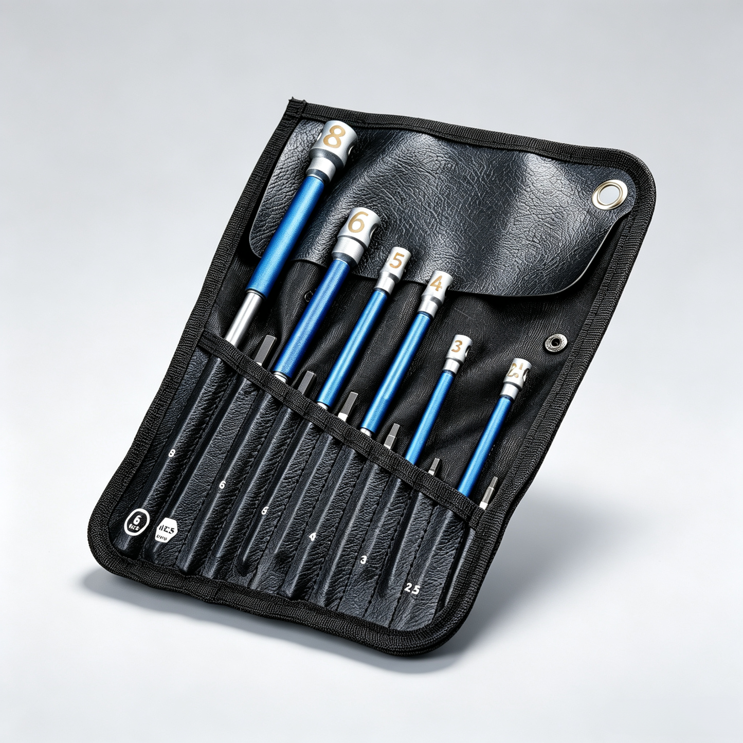 Sliding T-Handle Hex Tool Set – 6 Sizes (2.5–8mm), CR-V Steel, Roll-Up Pouch