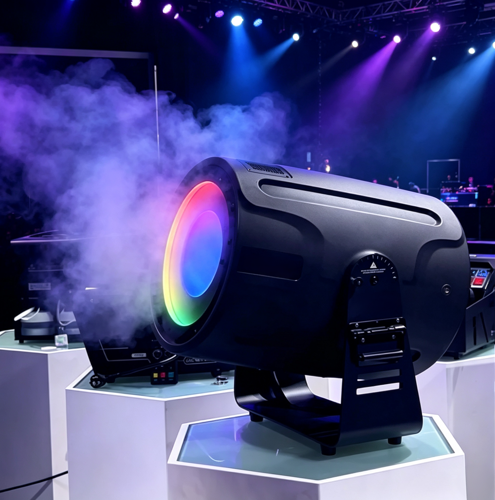Smoke Ring Machine – RGB LED Ring, 10m Output, DMX Control