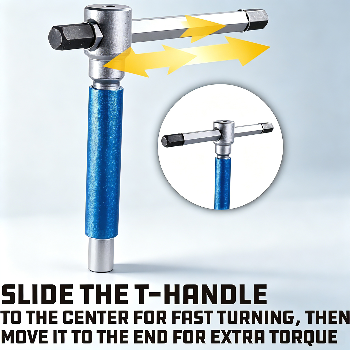 Sliding T-Handle Hex Tool Set – 6 Sizes (2.5–8mm), CR-V Steel, Roll-Up Pouch