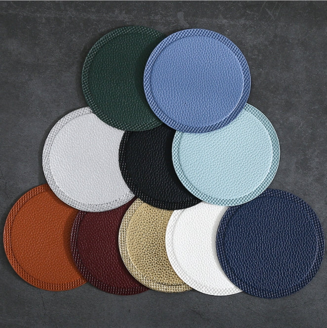leather round coaster