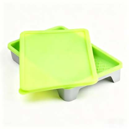 Reusable Paint Tray Set – Silicone Liner, Airtight Lid, Fits 9″ Rollers, Keeps Paint Fresh for Weeks
