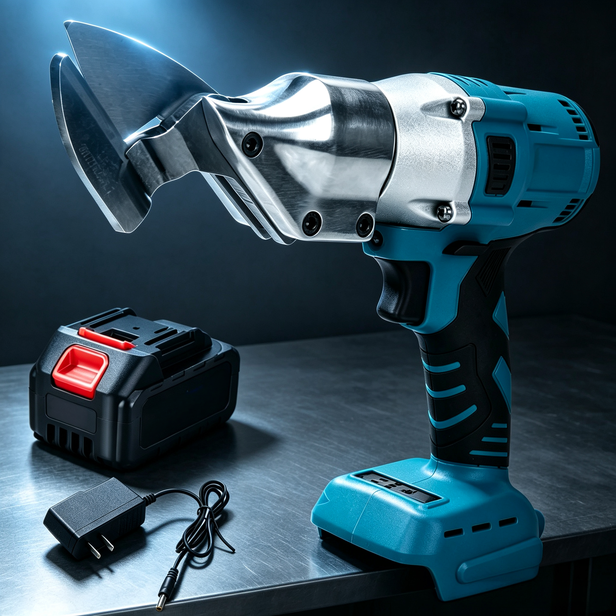 Cordless Electric Metal Shear with 360° Rotating Head