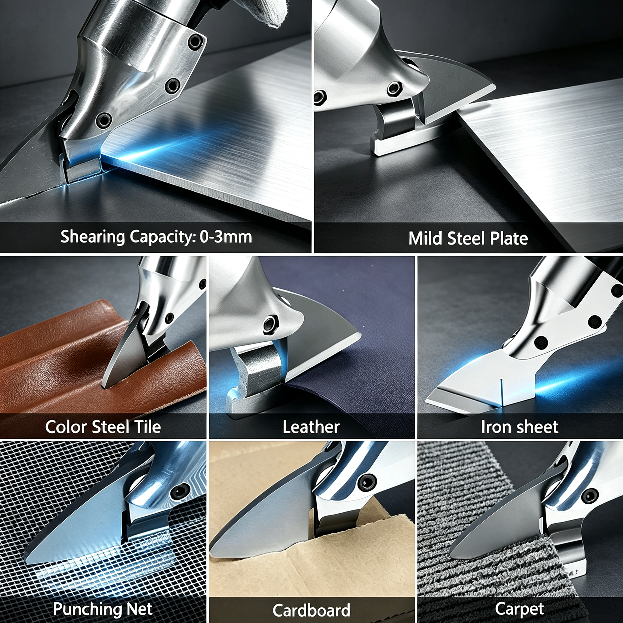Cordless Electric Metal Shear with 360° Rotating Head