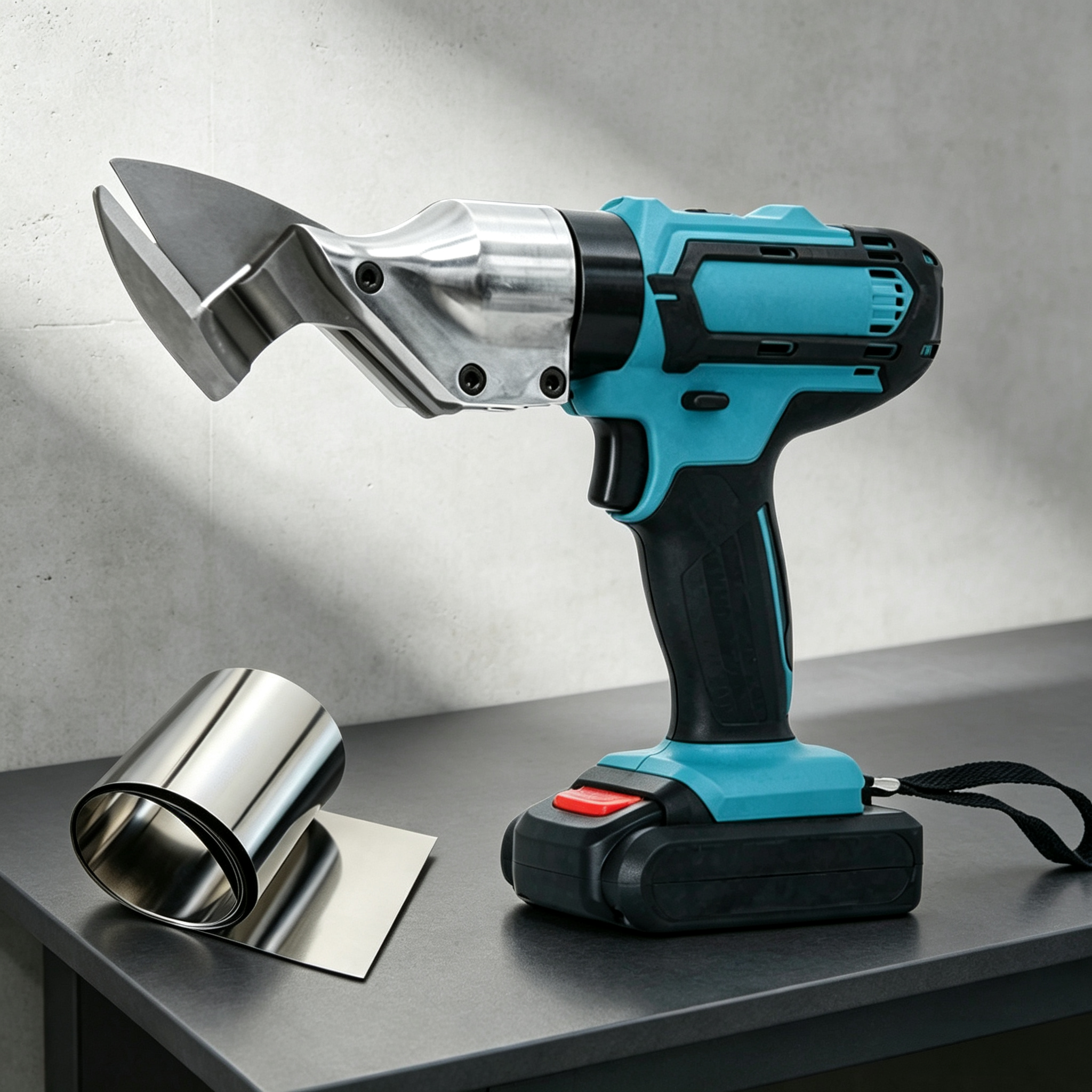 Cordless Electric Metal Shear with 360° Rotating Head