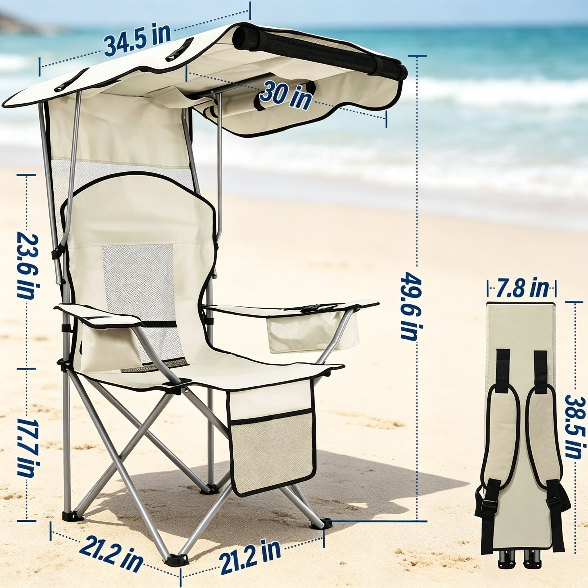 Portable Folding Camping Chair with Canopy