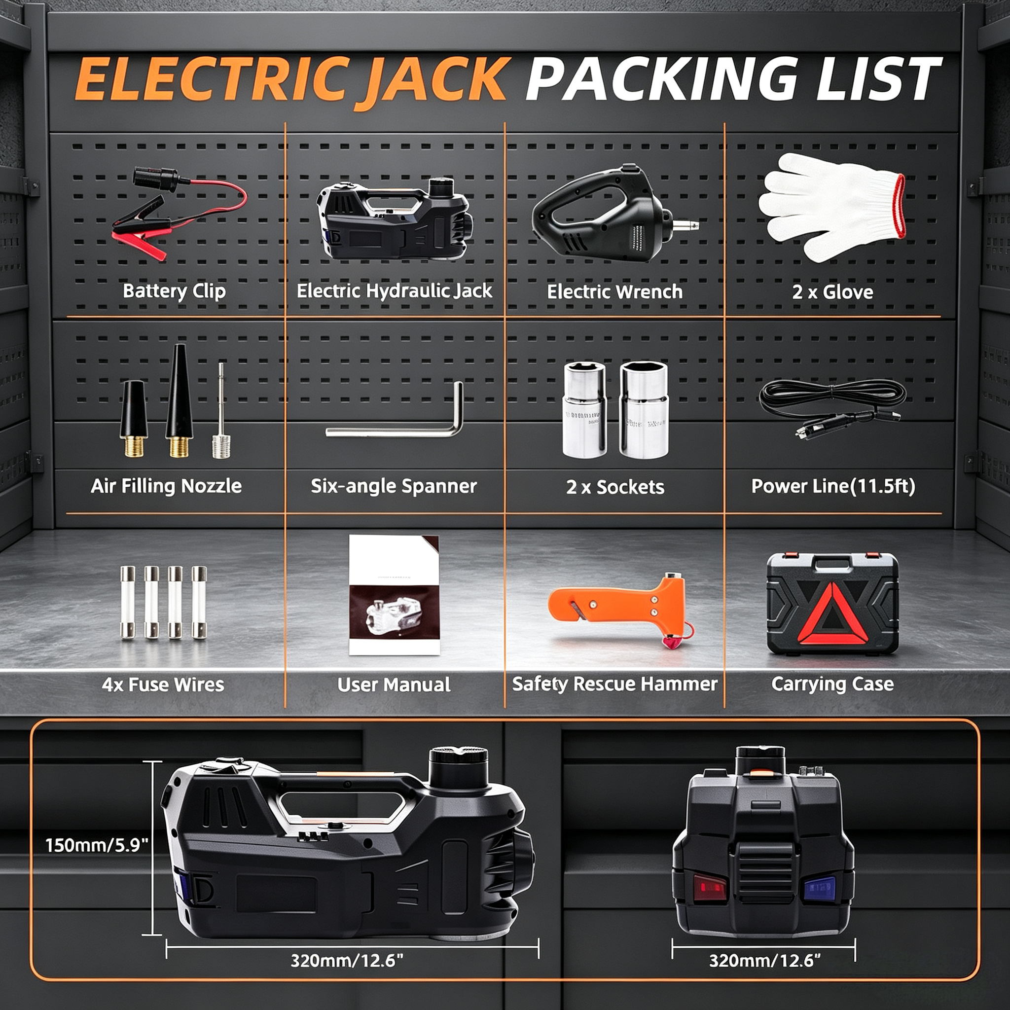 5 Ton Electric Car Jack Kit