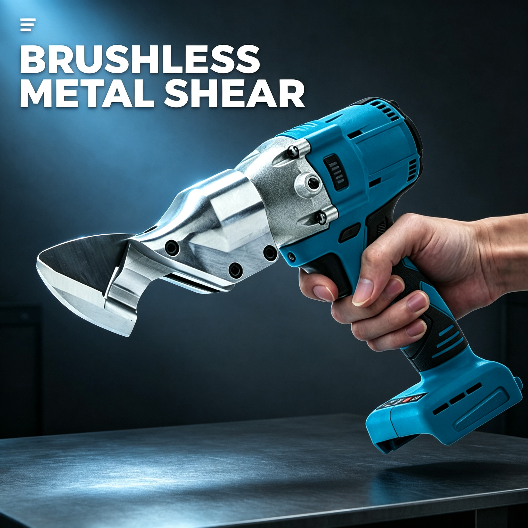 Cordless Electric Metal Shear with 360° Rotating Head