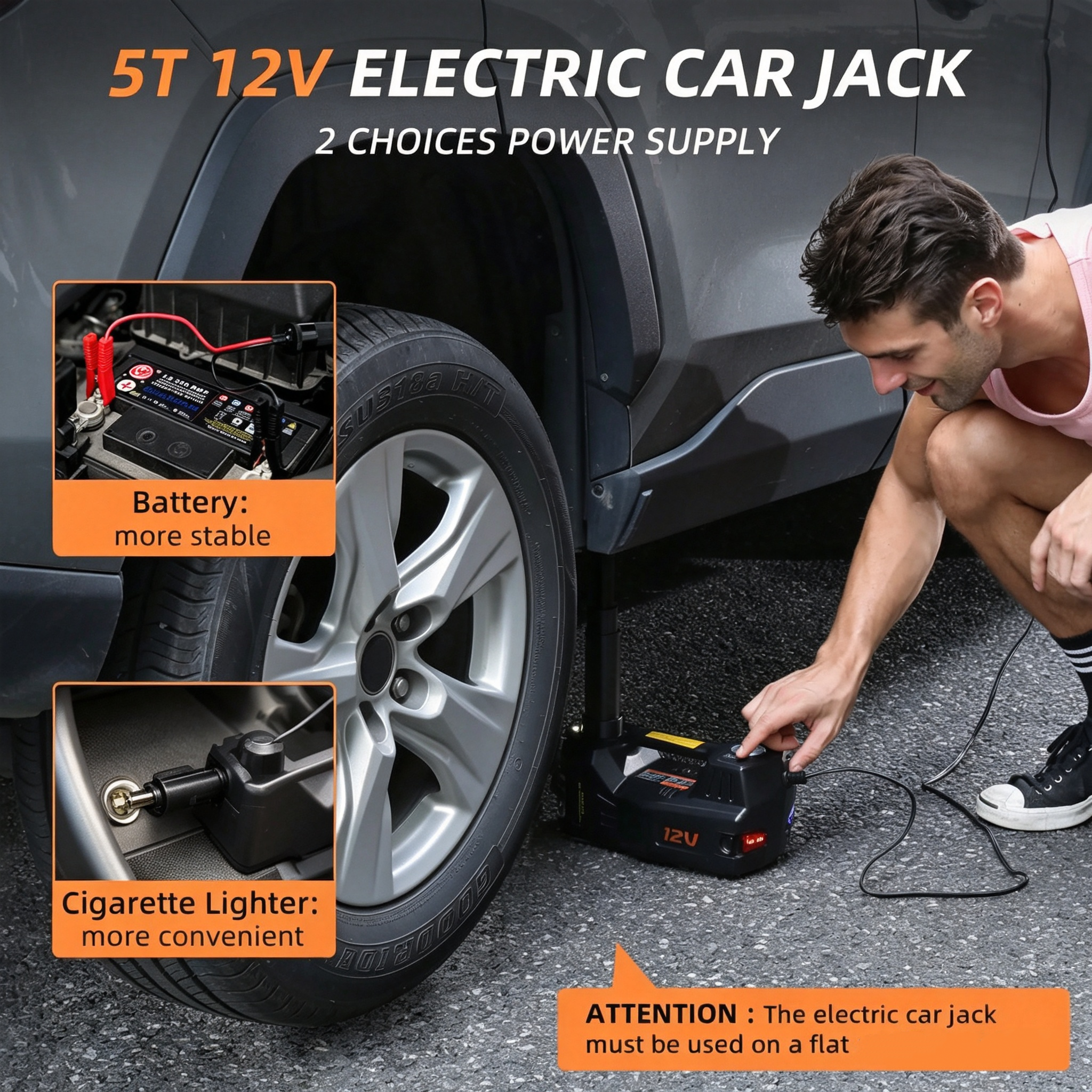 5 Ton Electric Car Jack Kit
