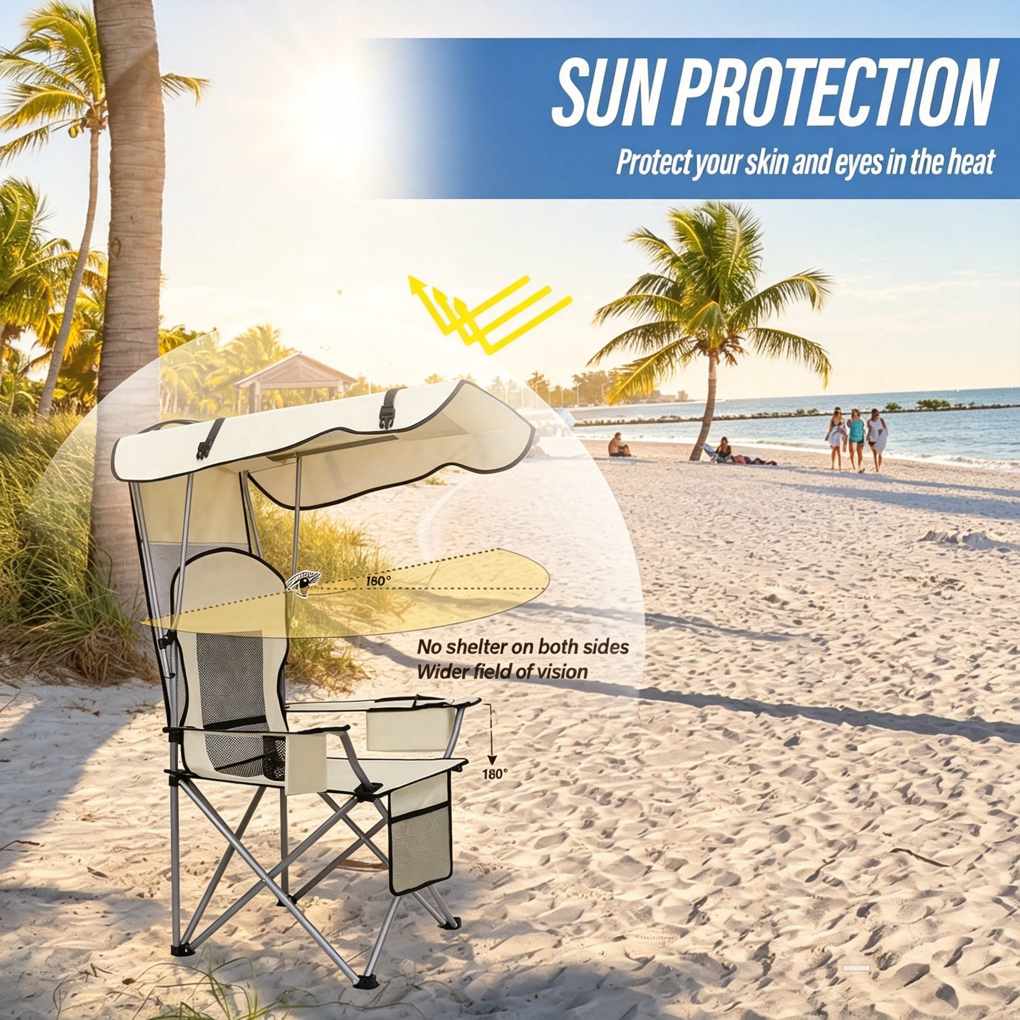 Portable Folding Camping Chair with Canopy