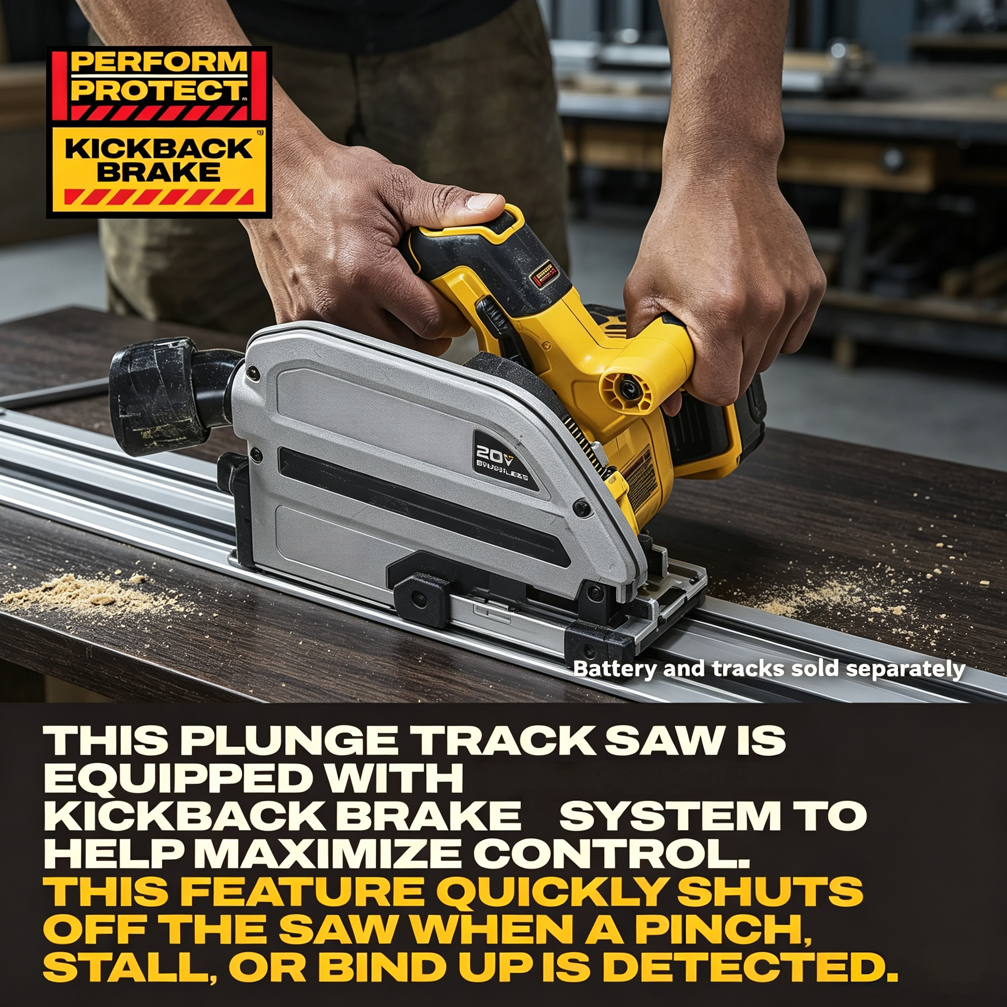 Cordless 6-1/2 Inch Brushless Plunge Track Saw