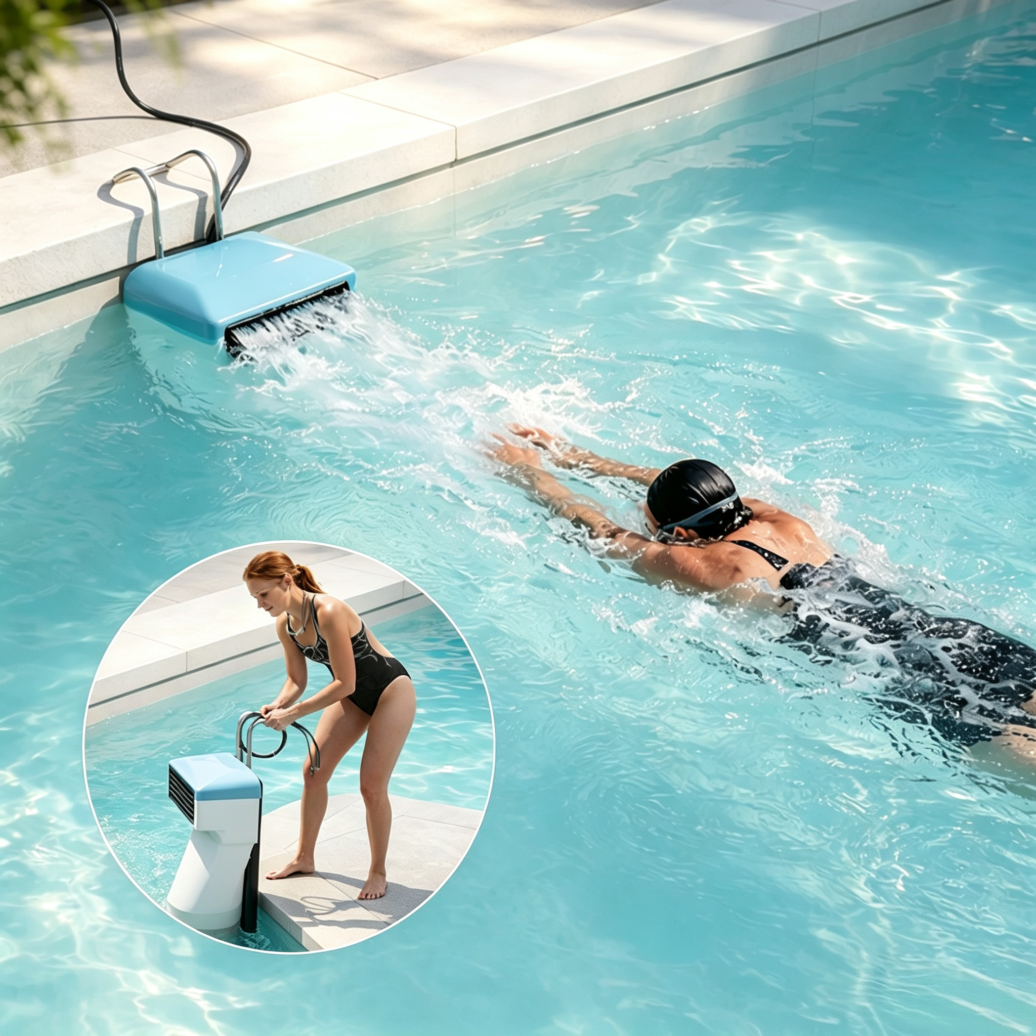 Portable Battery Powered Pool Swim Machine