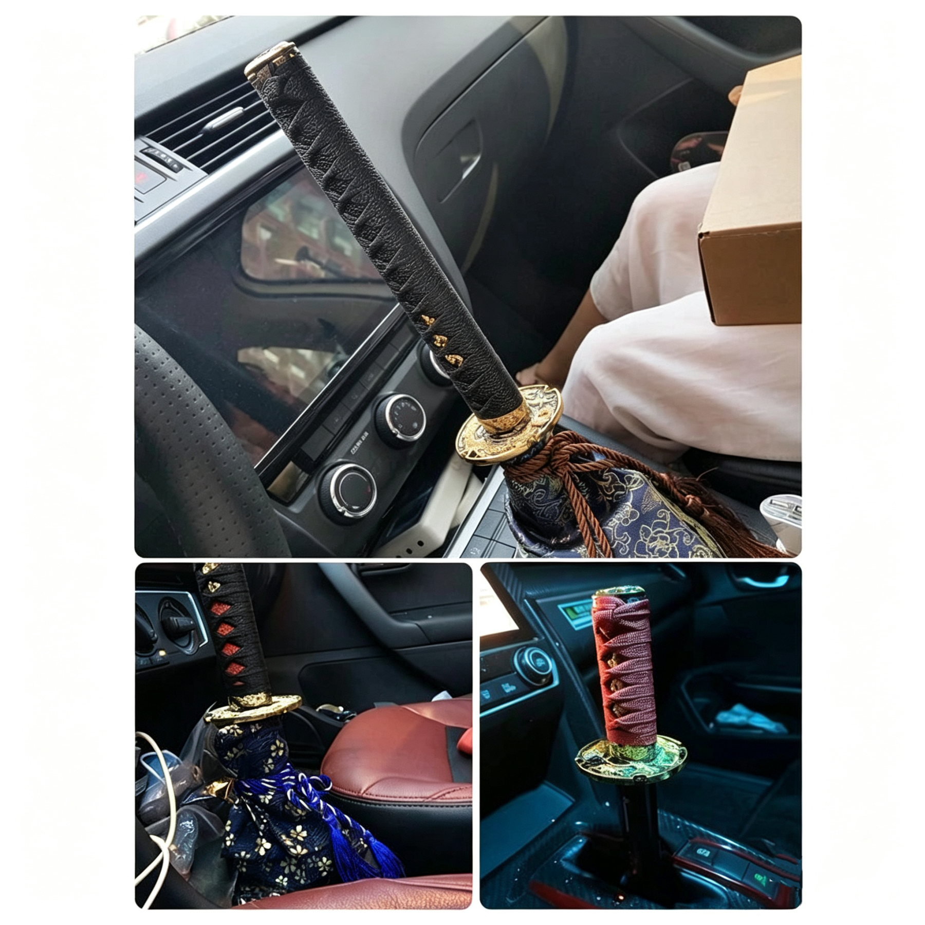 Katana Style Gear Shift Knob – Universal Samurai Sword Handle Shifter for Manual/Automatic Cars
