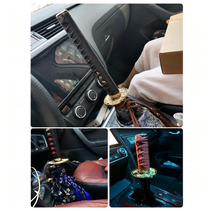 Katana Style Gear Shift Knob – Universal Samurai Sword Handle Shifter for Manual/Automatic Cars