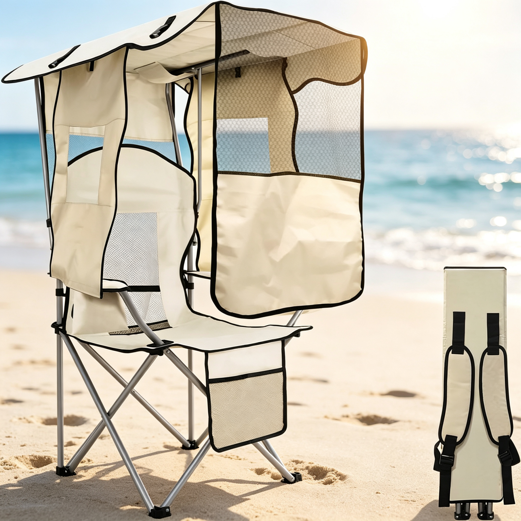 Portable Folding Camping Chair with Canopy
