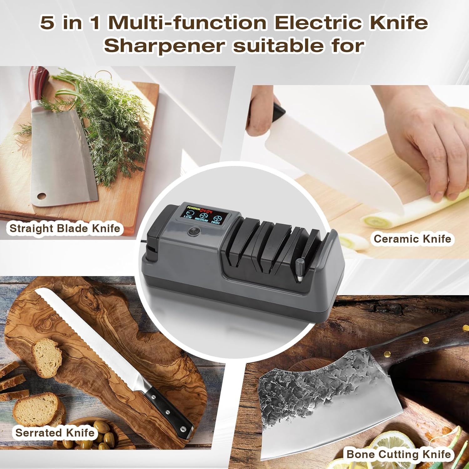 Professional Kitchen Knife Precision Sharpening Station – Intelligent Multi-Speed Control for Scissors & Cleavers