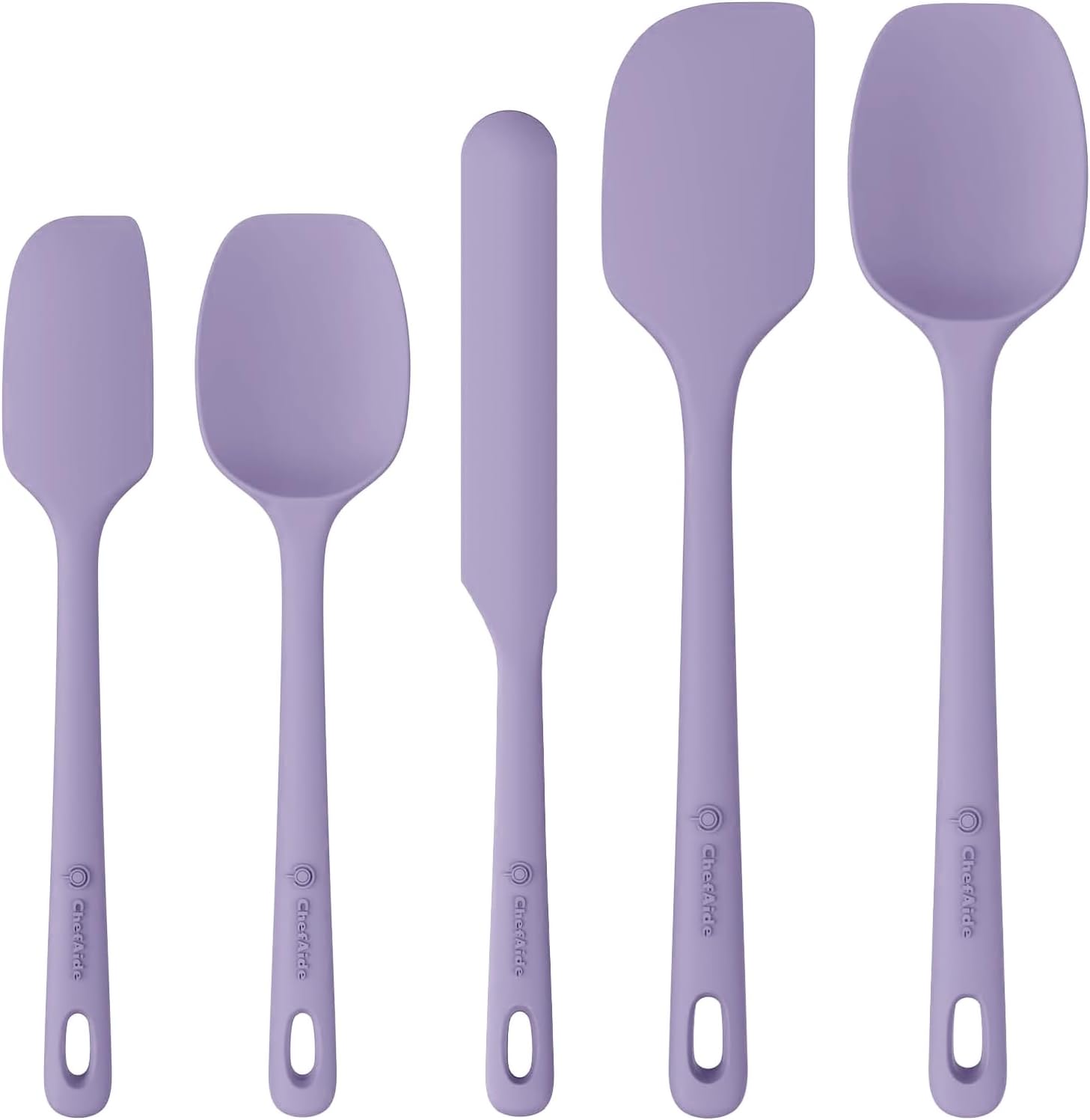 5 Pieces Silicone Spatula Set, Food Grade Rubber Spatula, Upgrade Strong Handle with Ergonomic Grip, Heat Resistant Up to 600��F for Nonstick Cookware, Cooking
