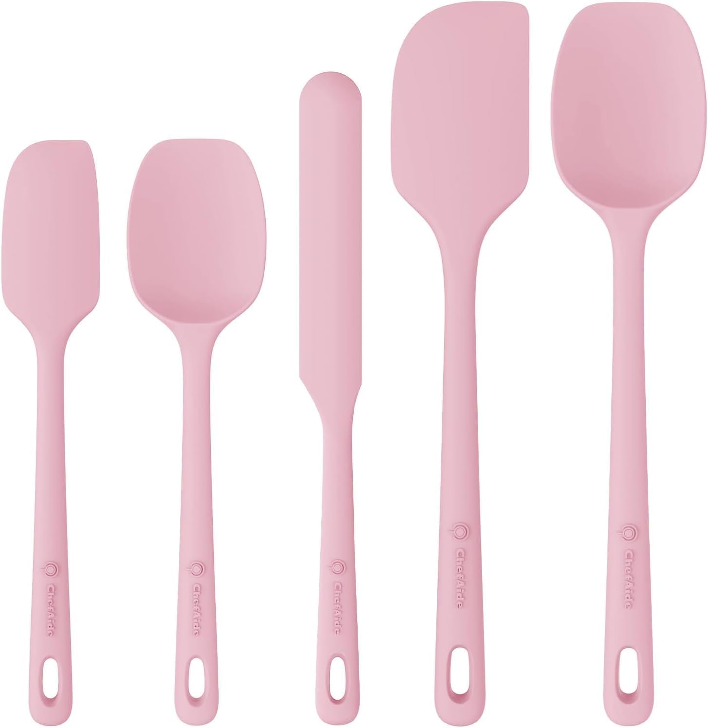 5 Pieces Silicone Spatula Set, Food Grade Rubber Spatula, Upgrade Strong Handle with Ergonomic Grip, Heat Resistant Up to 600��F for Nonstick Cookware, Cooking