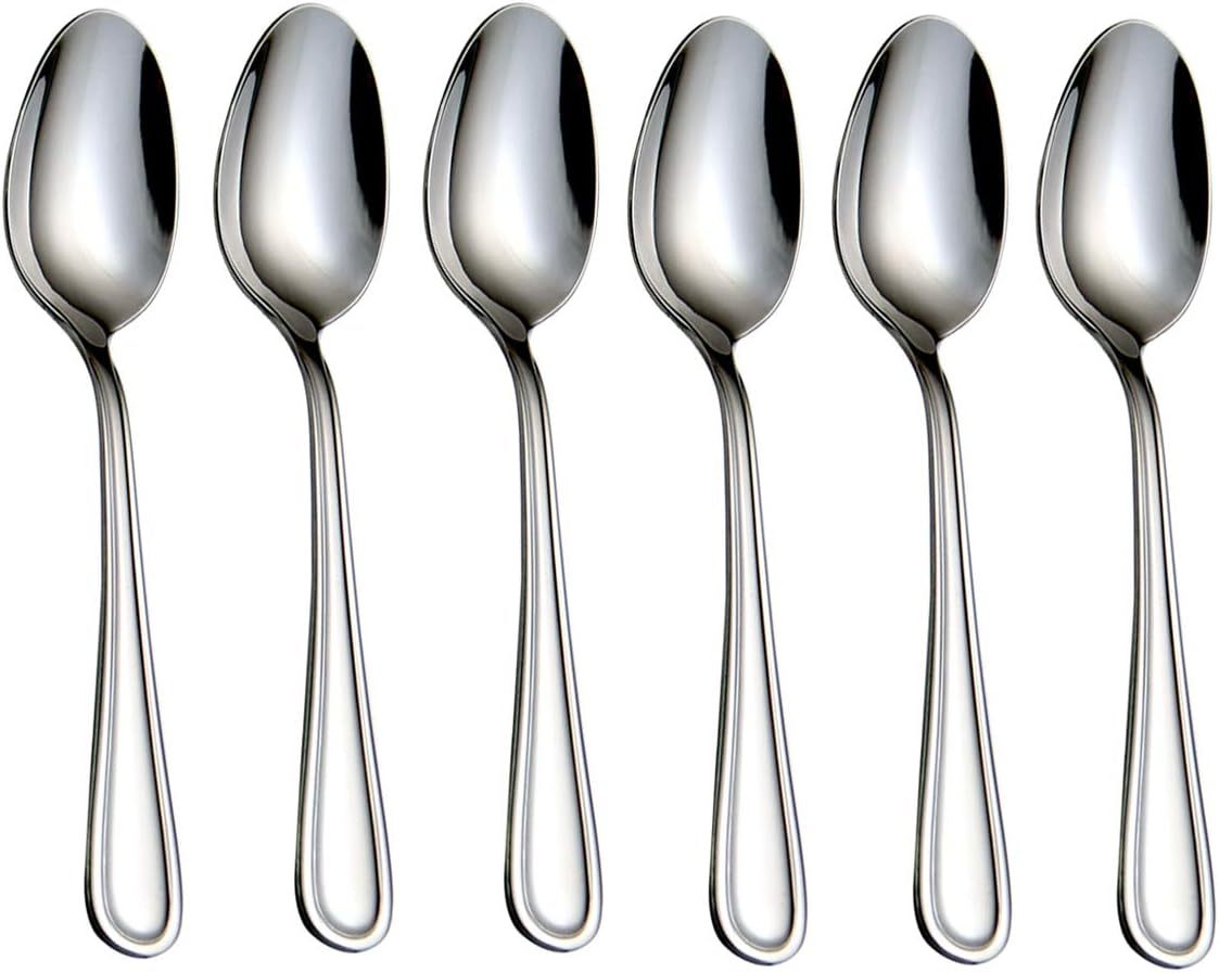 Teaspoons Stainless Steel 18/0 Tea Spoons 6 Pcs, 6.29 Inches For Home, Kitchen Restaurant, Dishwasher Safe, Slilver
