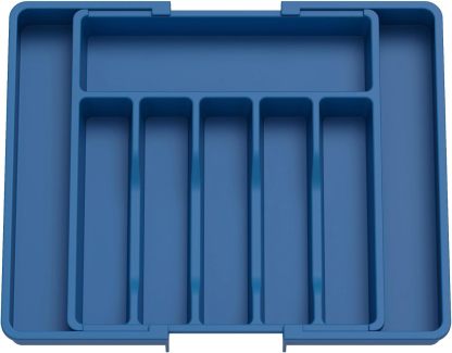 Expandable Silverware Organizer, Plastic Utensil Tray for Kitchen Drawer, BPA Free Flatware Cutlery Holder, Space-Saving Storage for Spoons Forks Knives, 8.5-14 x 12 x 1.5 inch, Black