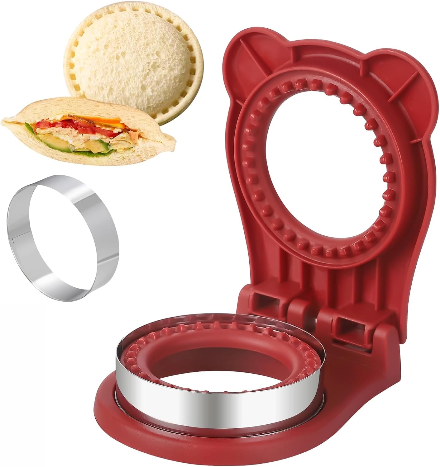 Uncrustable Sandwich Maker, Sandwich Pocket Circle Shape Cutter & Sealer for Kids Breakfast and Lunchboxes, Light Blue, 3.7Inch