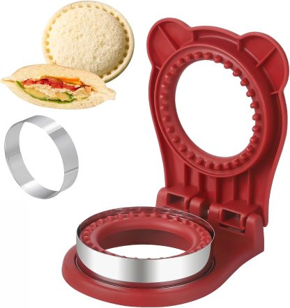 Uncrustable Sandwich Maker, Sandwich Pocket Circle Shape Cutter & Sealer for Kids Breakfast and Lunchboxes, Light Blue, 3.7Inch