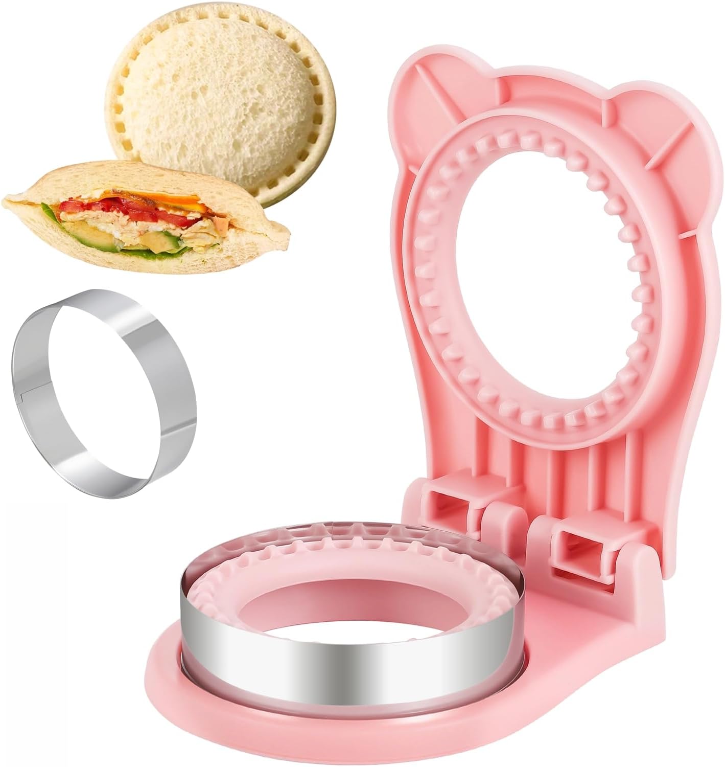 Uncrustable Sandwich Maker, Sandwich Pocket Circle Shape Cutter & Sealer for Kids Breakfast and Lunchboxes, Light Blue, 3.7Inch