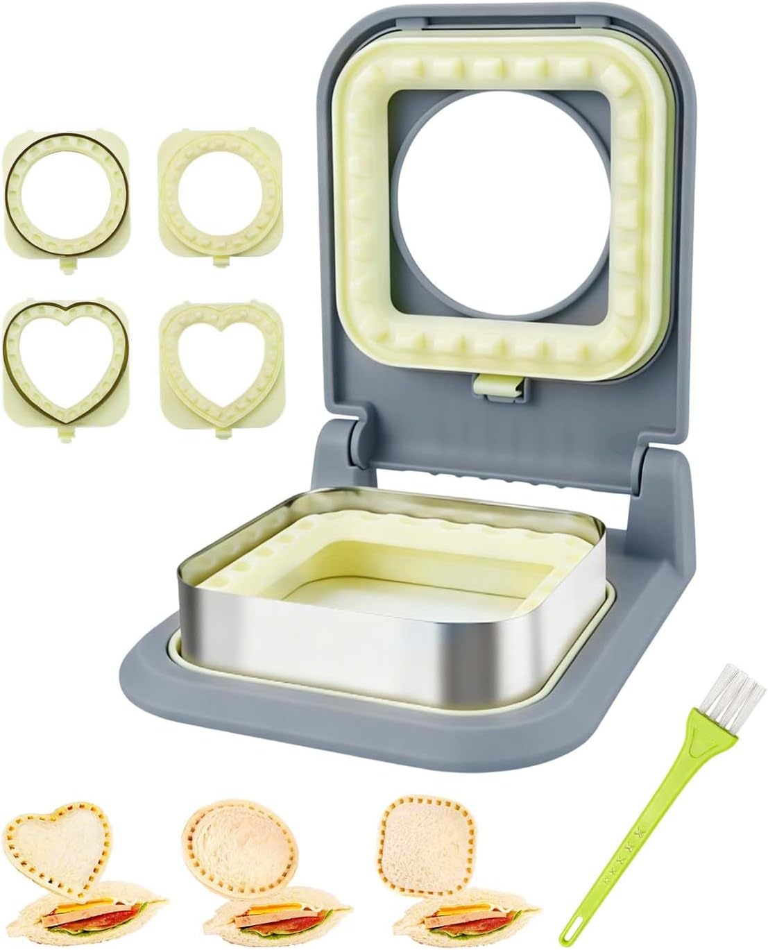 Uncrustable Sandwich Maker, Sandwich Pocket Circle Shape Cutter & Sealer for Kids Breakfast and Lunchboxes, Light Blue, 3.7Inch