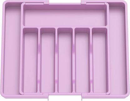 Expandable Silverware Organizer, Plastic Utensil Tray for Kitchen Drawer, BPA Free Flatware Cutlery Holder, Space-Saving Storage for Spoons Forks Knives, 8.5-14 x 12 x 1.5 inch, Black