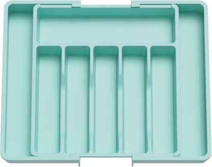 Expandable Silverware Organizer, Plastic Utensil Tray for Kitchen Drawer, BPA Free Flatware Cutlery Holder, Space-Saving Storage for Spoons Forks Knives, 8.5-14 x 12 x 1.5 inch, Black