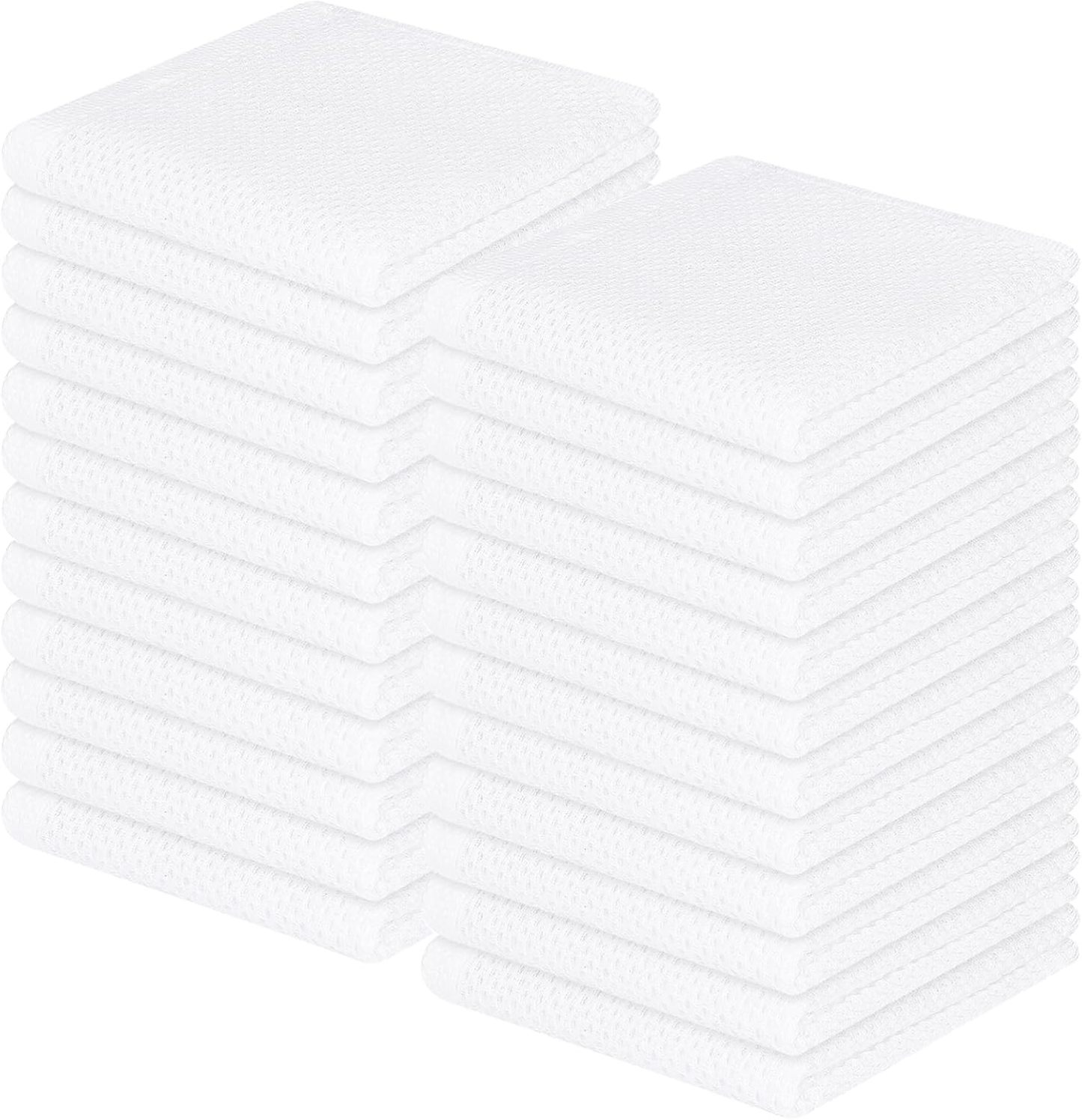 100% Cotton Waffle Weave Kitchen Dish Cloths, Ultra Soft Absorbent Quick Drying Dish Towels, 12 x 12 Inches, 6-Pack, Dark Grey