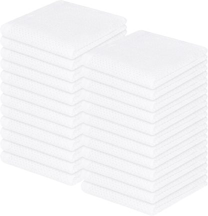 100% Cotton Waffle Weave Kitchen Dish Cloths, Ultra Soft Absorbent Quick Drying Dish Towels, 12 x 12 Inches, 6-Pack, Dark Grey
