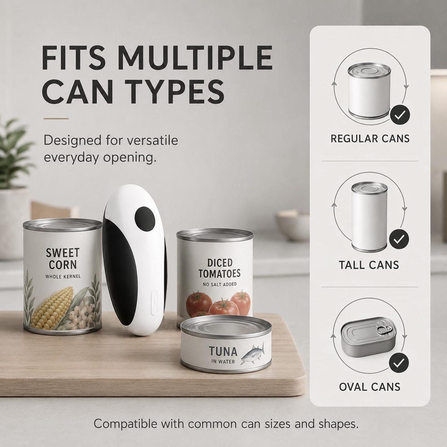 Electric Can Opener, USB-C Rechargeable Automatic Can Opener with Smooth Edge, One-Touch Operation, Magnetic Lid Hold, Easy Kitchen Gadget for Seniors, Fits Most Can Sizes