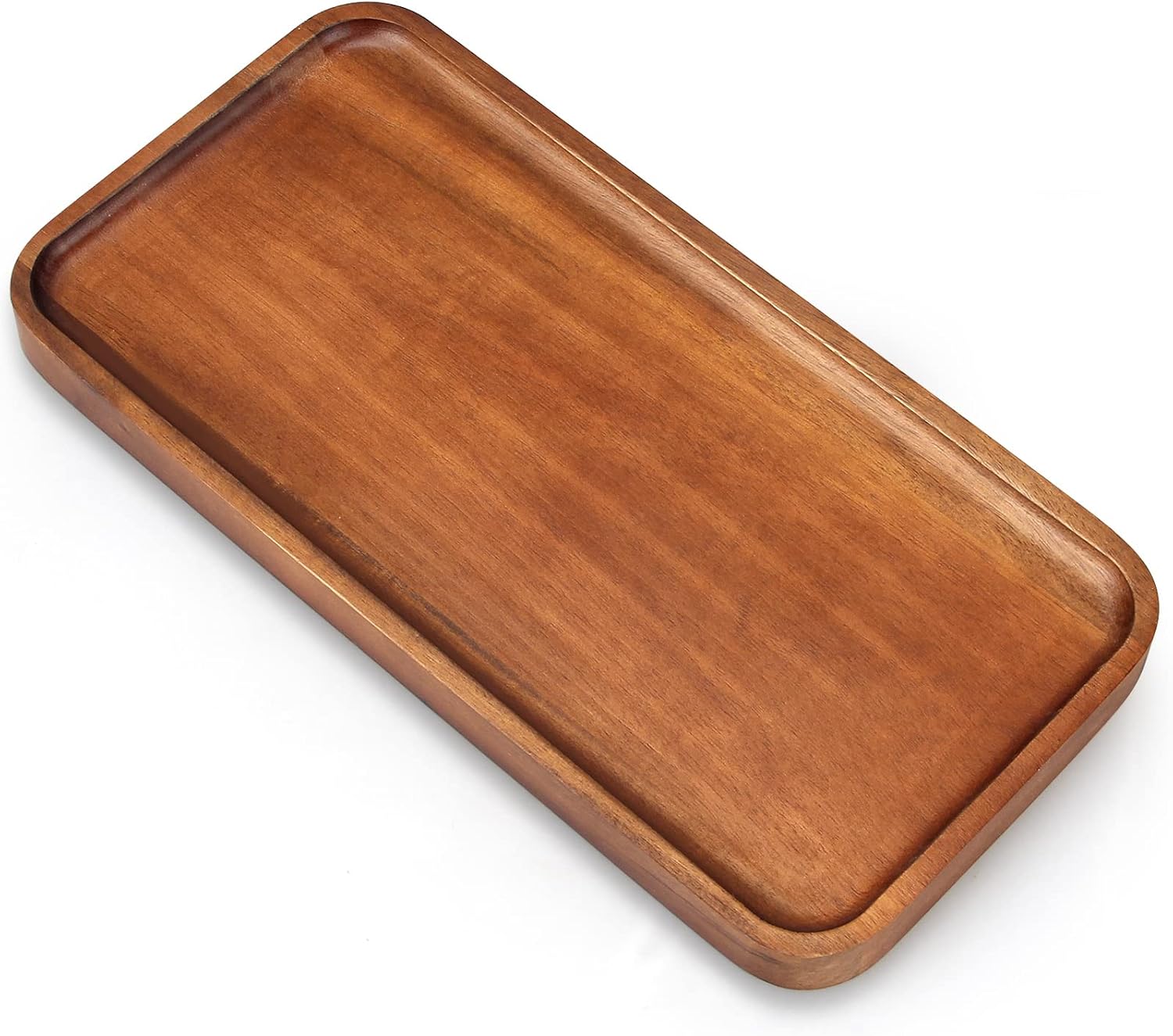 Small Wooden Platters Rectangle Long Charcuterie Boards Acacia Wood Serving Trays Home Decor Cheese Board Cake Appetizer Plates Kitchen Charcuterie Platter for Food Dish Rectangular Dessert Snack Tray