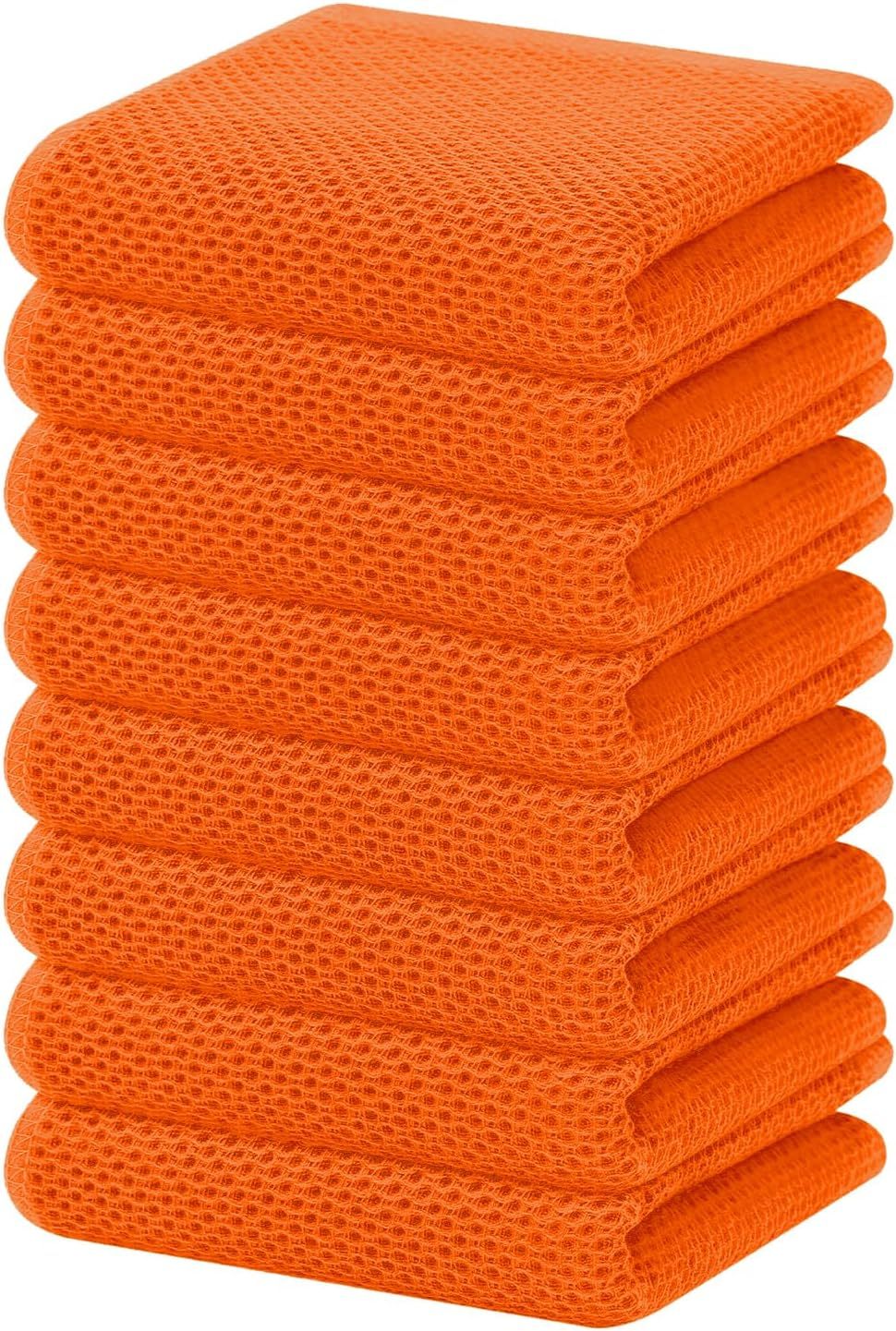 100% Cotton Waffle Weave Kitchen Dish Cloths, Ultra Soft Absorbent Quick Drying Dish Towels, 12 x 12 Inches, 6-Pack, Dark Grey
