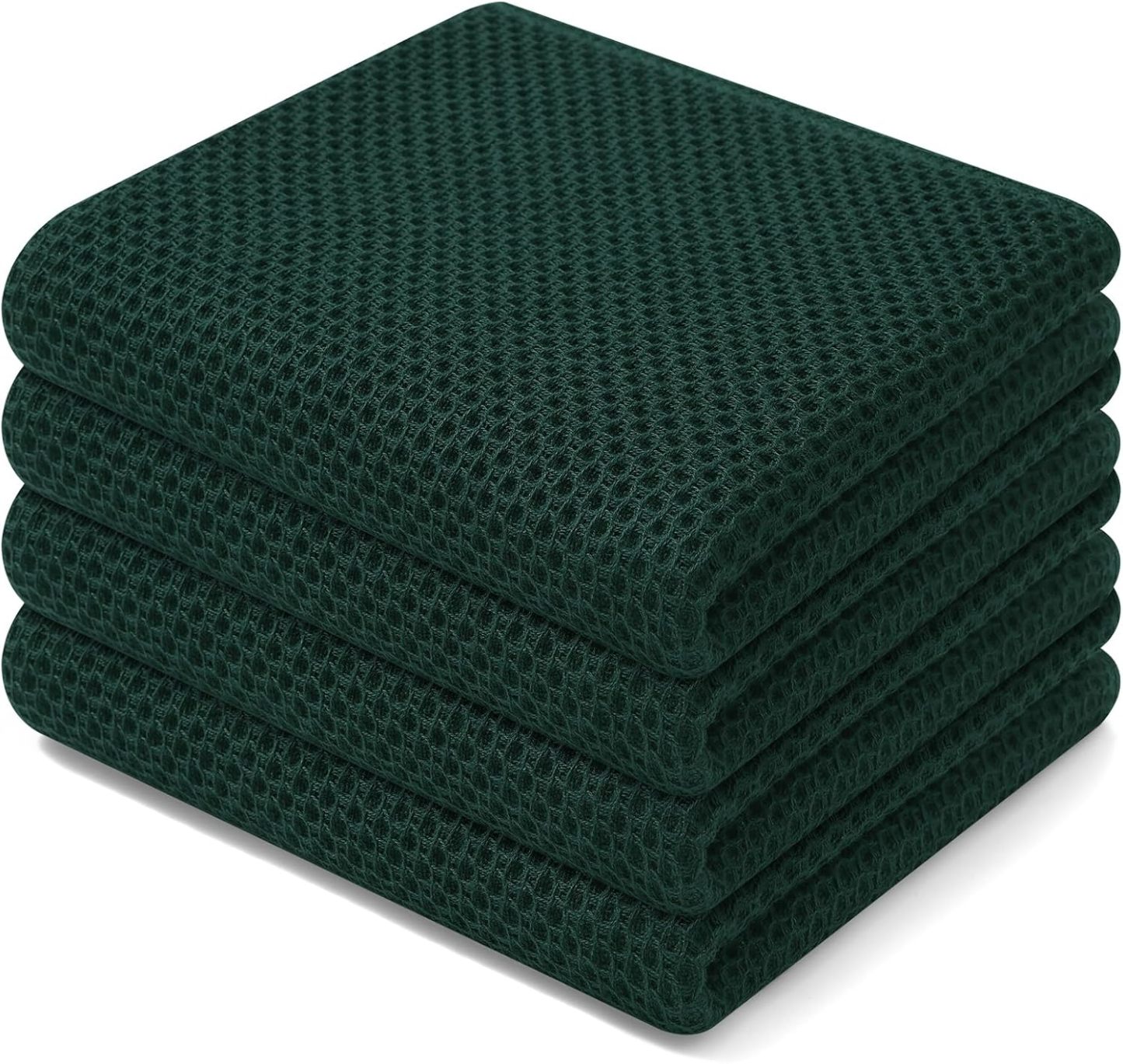 100% Cotton Waffle Weave Kitchen Dish Cloths, Ultra Soft Absorbent Quick Drying Dish Towels, 12 x 12 Inches, 6-Pack, Dark Grey