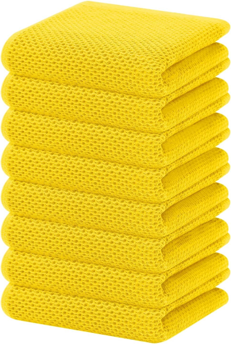 100% Cotton Waffle Weave Kitchen Dish Cloths, Ultra Soft Absorbent Quick Drying Dish Towels, 12 x 12 Inches, 6-Pack, Dark Grey