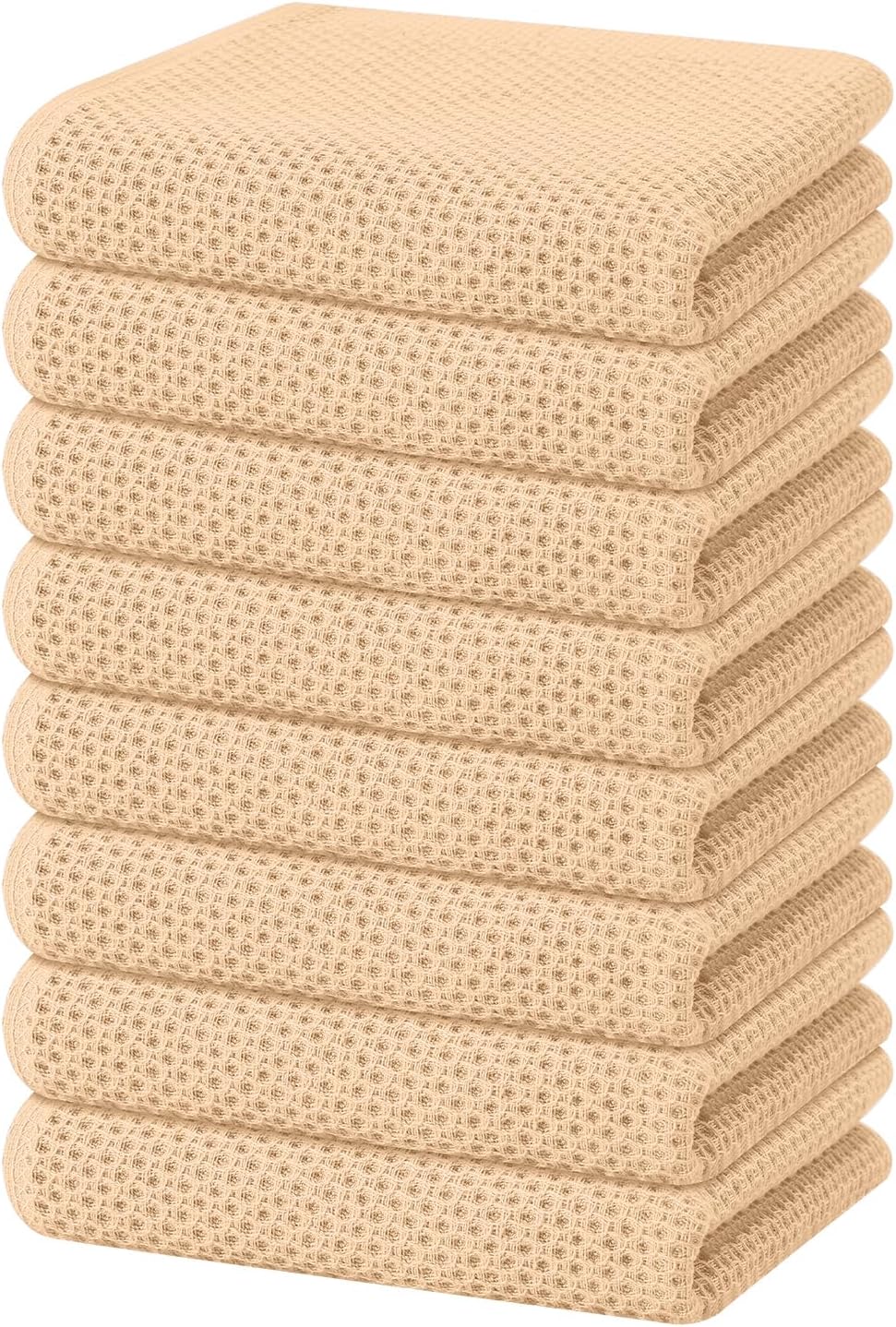 100% Cotton Waffle Weave Kitchen Dish Cloths, Ultra Soft Absorbent Quick Drying Dish Towels, 12 x 12 Inches, 6-Pack, Dark Grey