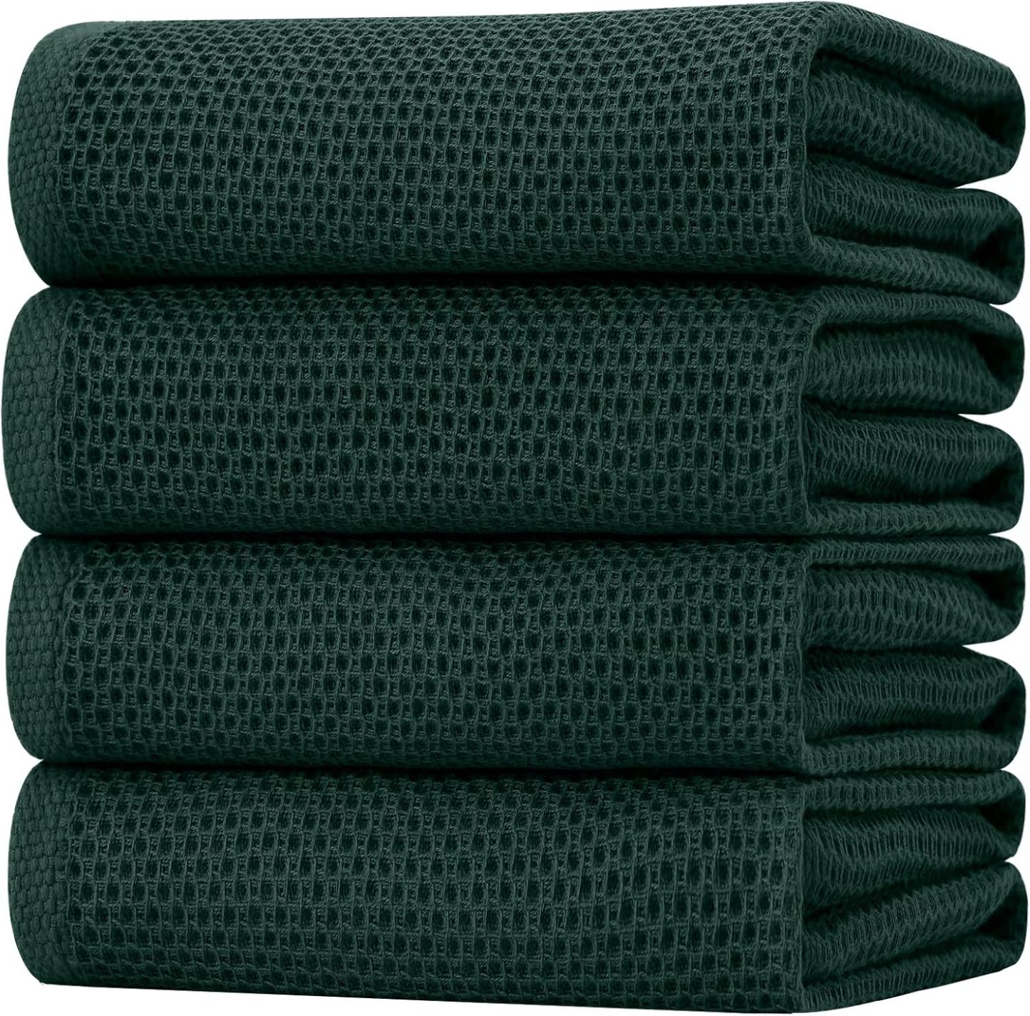 100% Cotton Waffle Weave Kitchen Dish Cloths, Ultra Soft Absorbent Quick Drying Dish Towels, 12 x 12 Inches, 6-Pack, Dark Grey