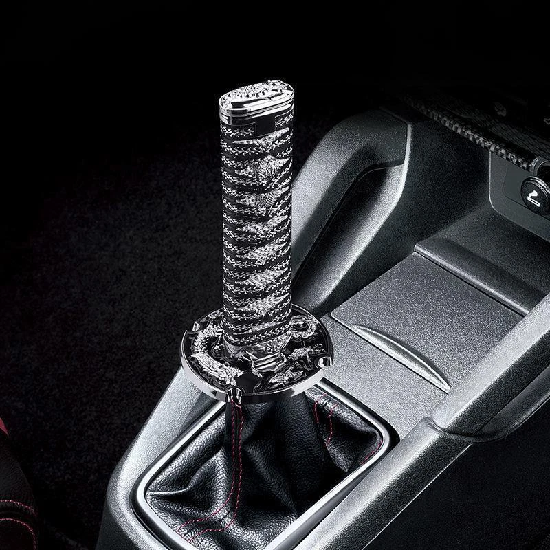 Katana Style Gear Shift Knob – Universal Samurai Sword Handle Shifter for Manual/Automatic Cars