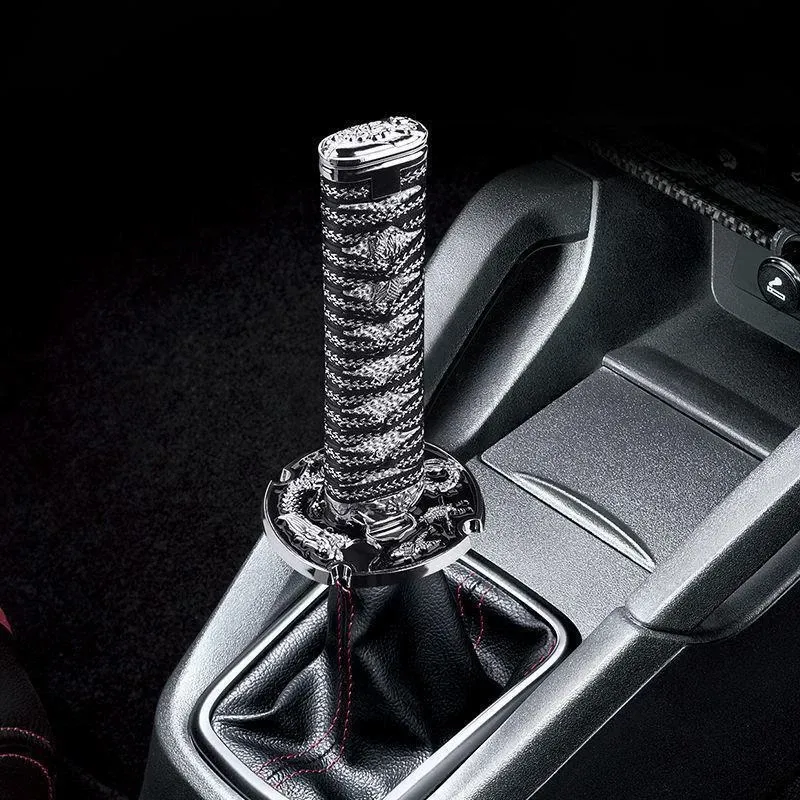 Katana Style Gear Shift Knob – Universal Samurai Sword Handle Shifter for Manual/Automatic Cars