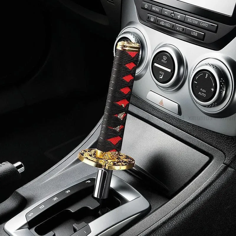 Katana Style Gear Shift Knob – Universal Samurai Sword Handle Shifter for Manual/Automatic Cars
