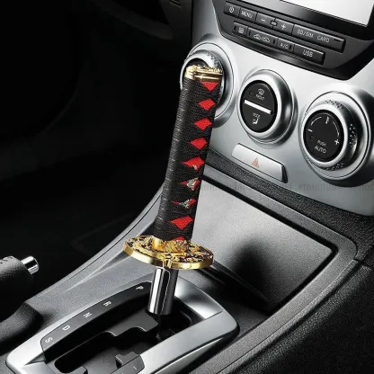 Katana Style Gear Shift Knob – Universal Samurai Sword Handle Shifter for Manual/Automatic Cars