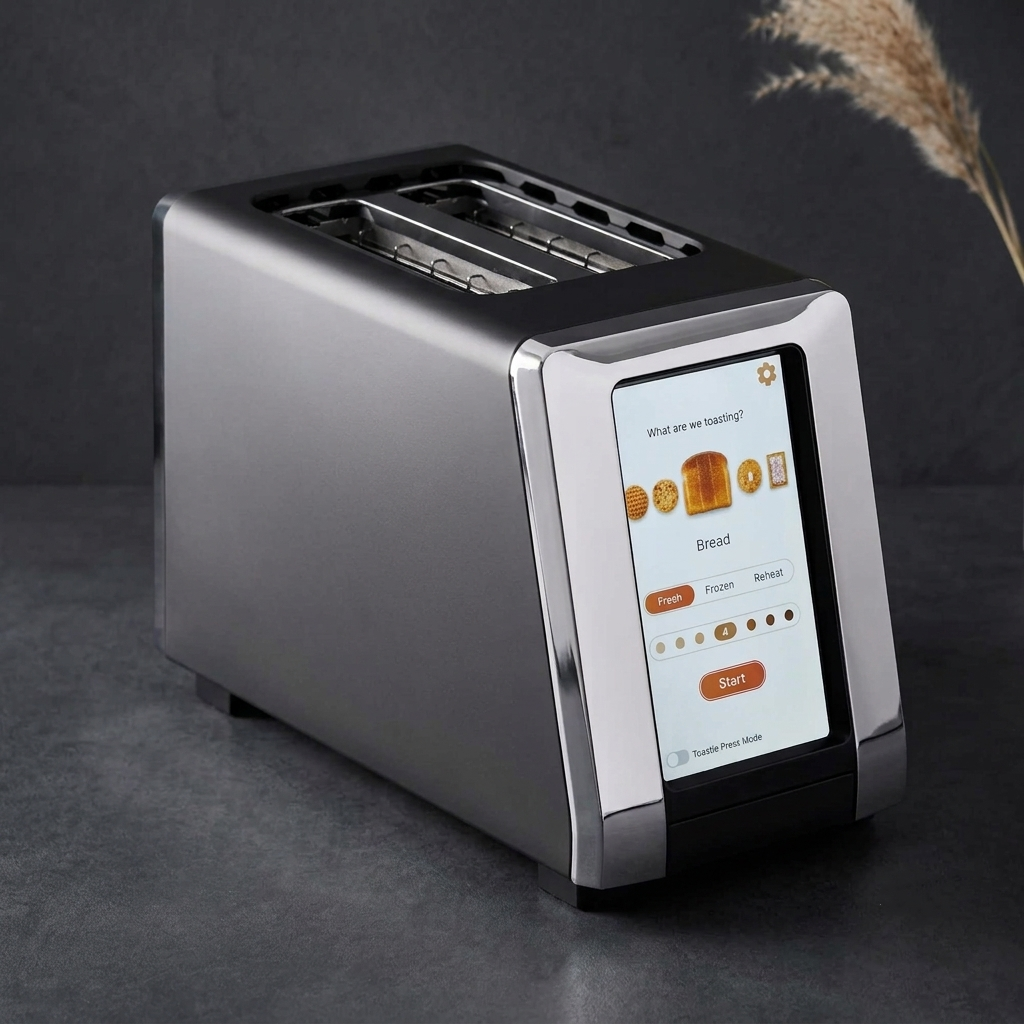 Smart Touchscreen 2-Slice Toaster – 1500W Fast Heating Stainless Steel Bread Toaster for Kitchen