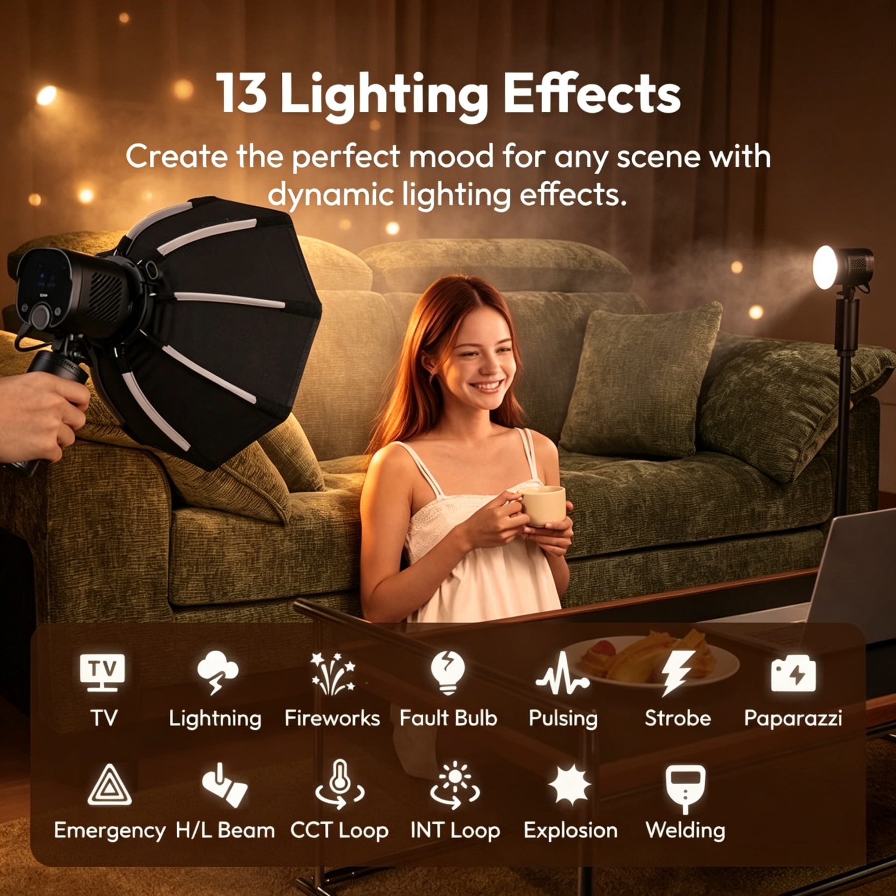 Portable 60W COB Video Light for Professional Content Creation