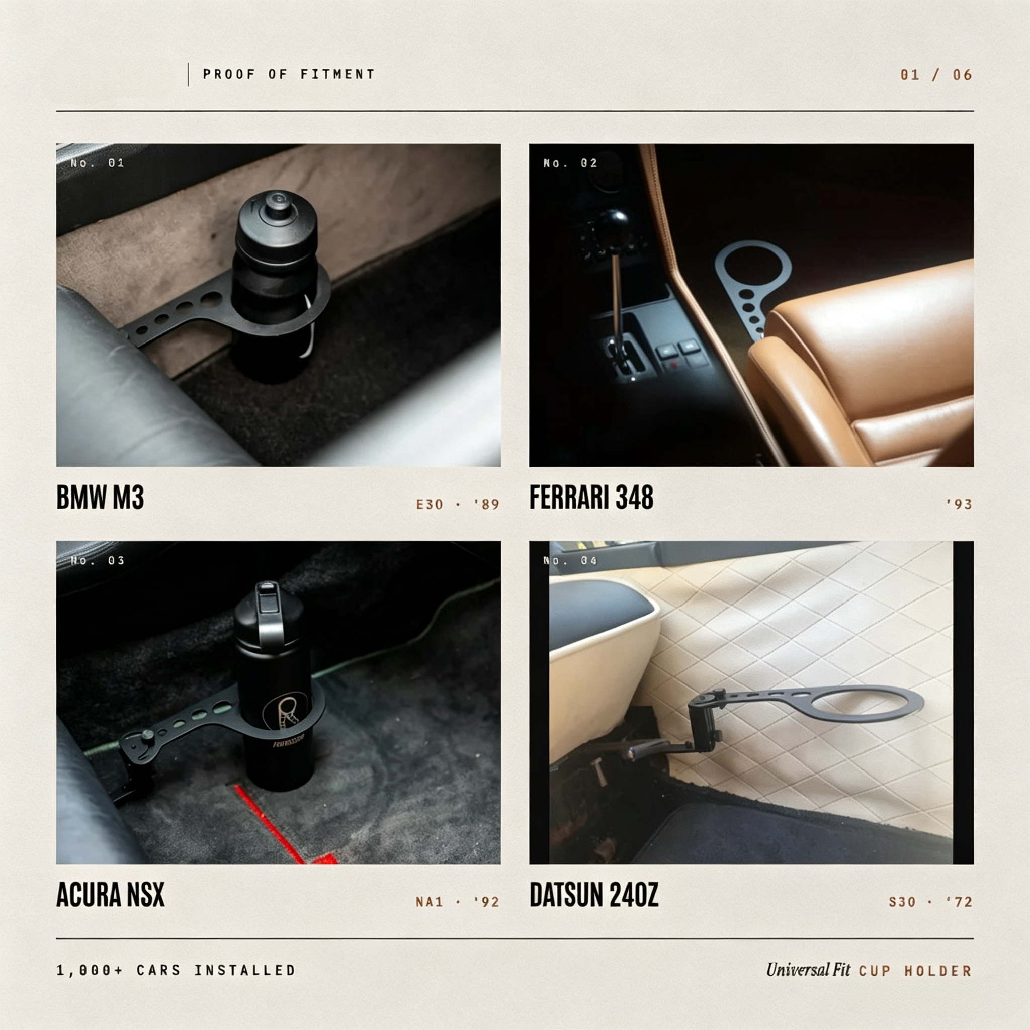 Universal No-Drill Classic Car Cup Holder