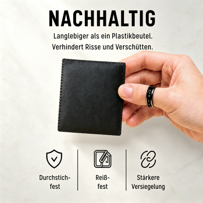 Slim Magnetic Cactus Leather Storage Wallet