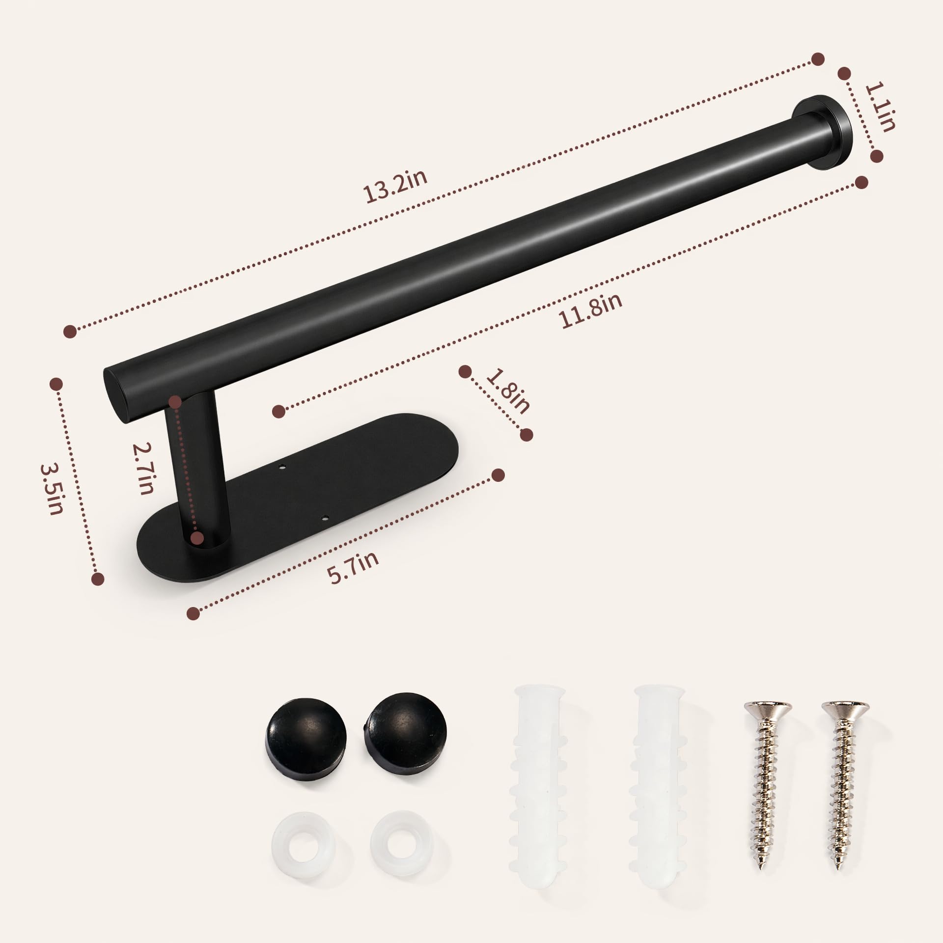 Space-Saving Under Cabinet Stainless Steel Paper Towel Holder