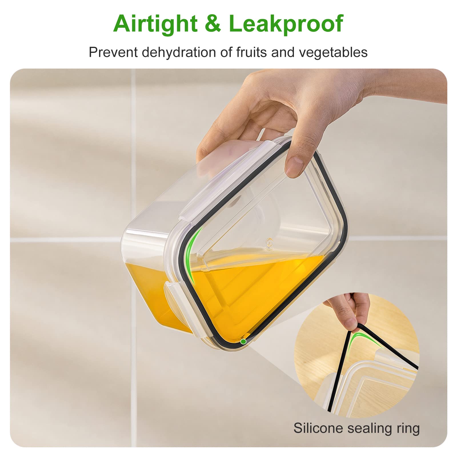 5-Pack Leakproof Fridge Containers with Colanders